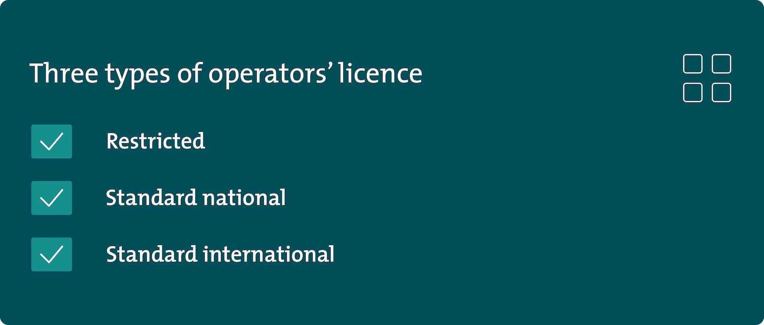 the three types of operators licence