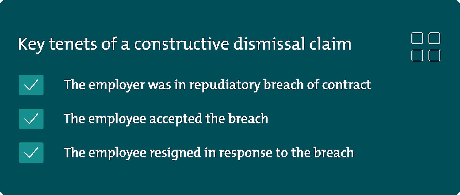 the key tenets of a constructive dismissal claim