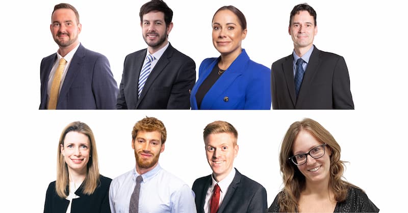 Headshots of 8 of the newly promoted Partners